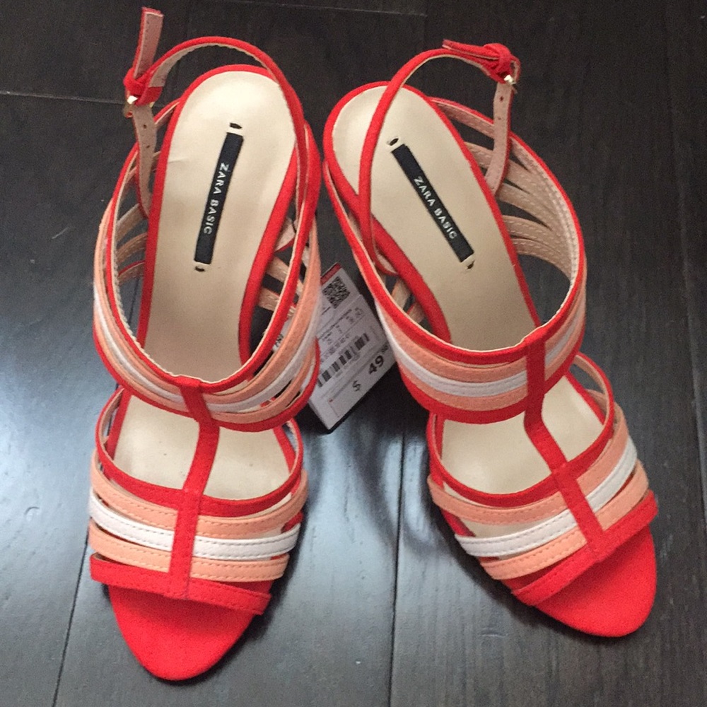 Brand new Zara high heel sandals with tag on
